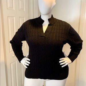 Liz Claiborne black V-neck sweater 3X